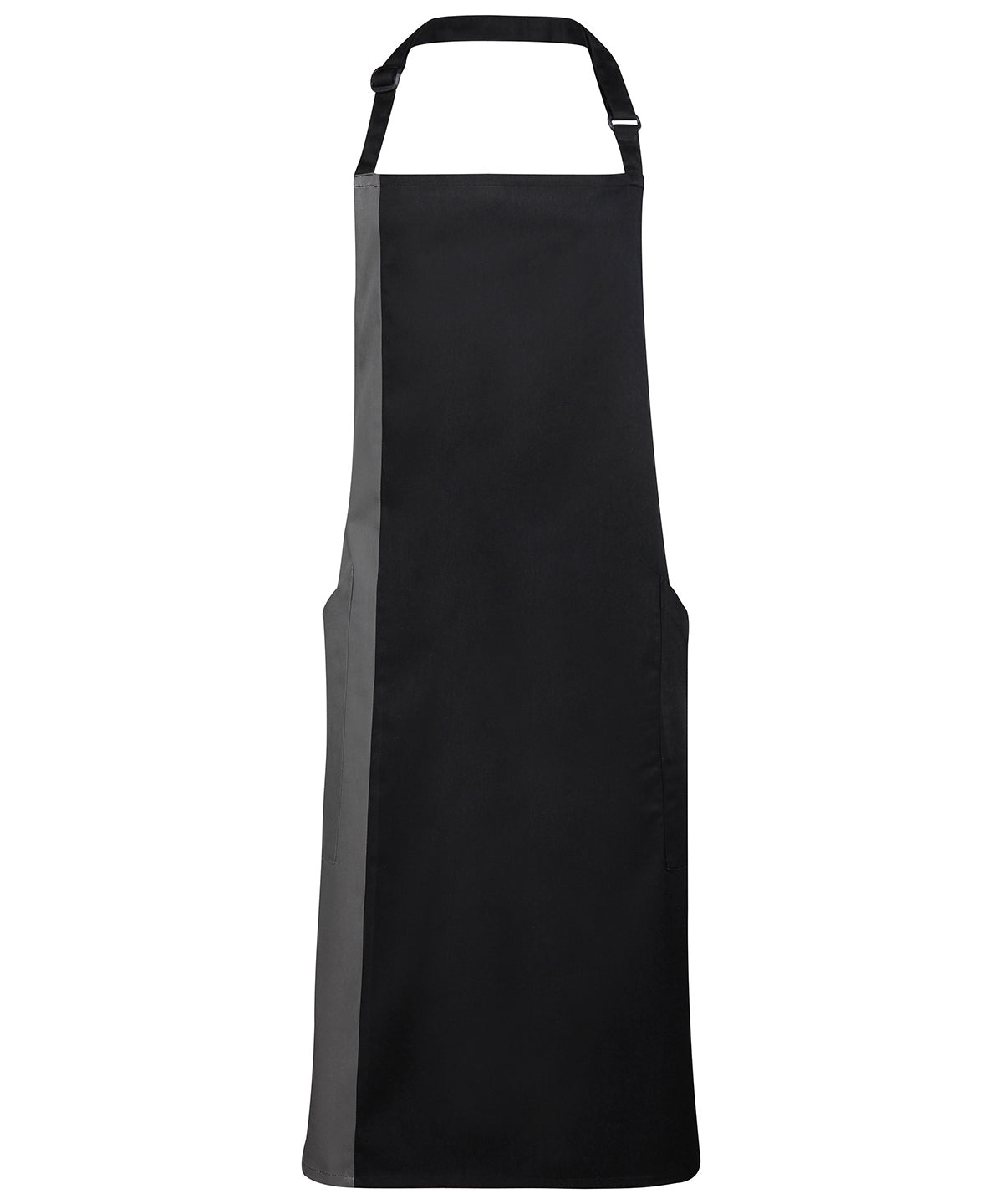Premier Contrast Bib Apron - Black/Dark Grey
