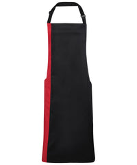 Premier Contrast Bib Apron - Black/Red