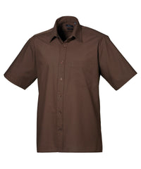 Premier Short Sleeve Poplin Shirt - Brown