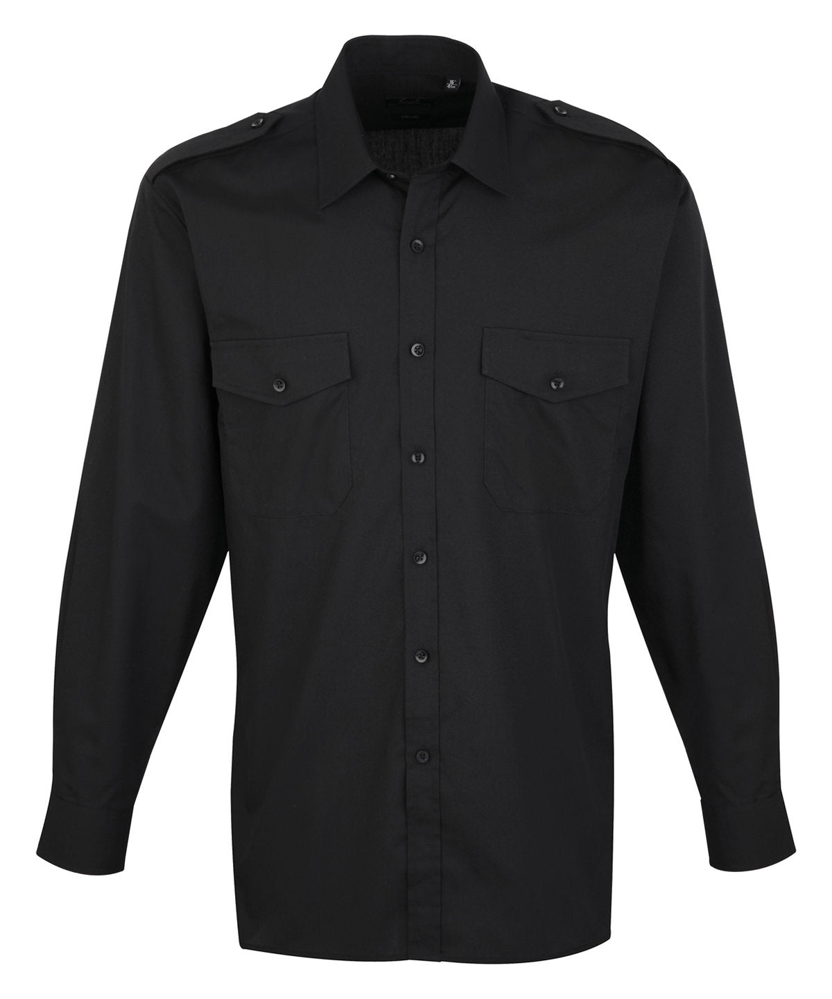 Premier Long Sleeve Pilot Shirt - Black