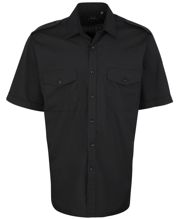 Premier Short Sleeve Pilot Shirt - Black