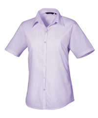 Premier Women's Short Sleeve Poplin Blouse - Lilac