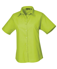 Premier Women's Short Sleeve Poplin Blouse - Lime