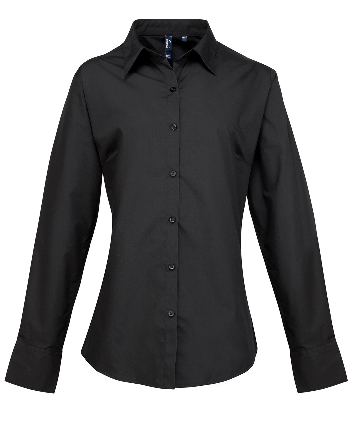 Premier Women's Supreme Poplin Long Sleeve Shirt - Black
