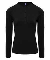 Premier Women's Long John Roll-sleeve Tee - Black