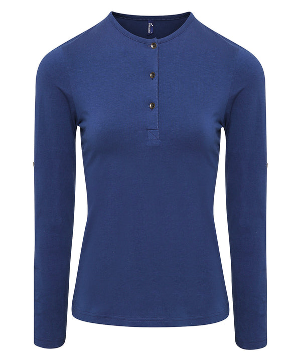 Premier Women's Long John Roll-sleeve Tee - Indigo