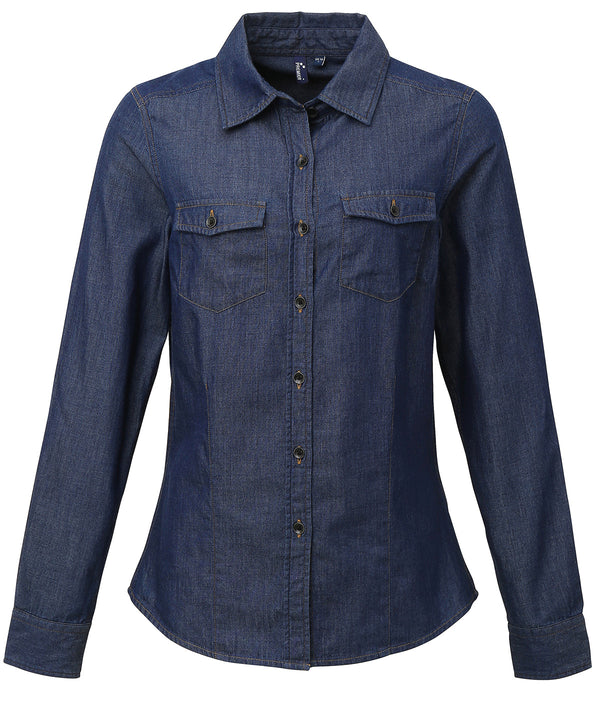 Premier Women's Jeans Stitch Denim Shirt - Indigo Denim