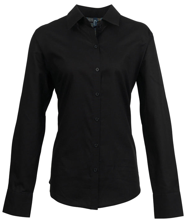 Premier Women's Signature Oxford Long Sleeve Shirt - Black