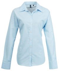 Premier Women's Signature Oxford Long Sleeve Shirt - Light Blue