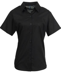 Premier Women's Signature Oxford Short Sleeve Shirt - Black