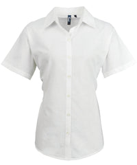 Premier Women's Signature Oxford Short Sleeve Shirt - White