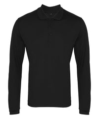 Premier Long Sleeve Coolchecker® Piqué Polo - Black