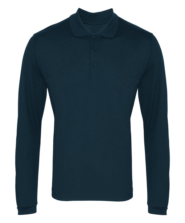 Premier Long Sleeve Coolchecker® Piqué Polo - Navy