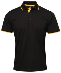 Premier Contrast Coolchecker® Polo - Black/Sunflower