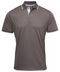 Premier Contrast Coolchecker® Polo - Dark Grey/Silver