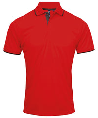 Premier Contrast Coolchecker® Polo - Red/Black
