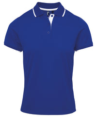 Premier Women's Contrast Coolchecker® Polo - Royal/White