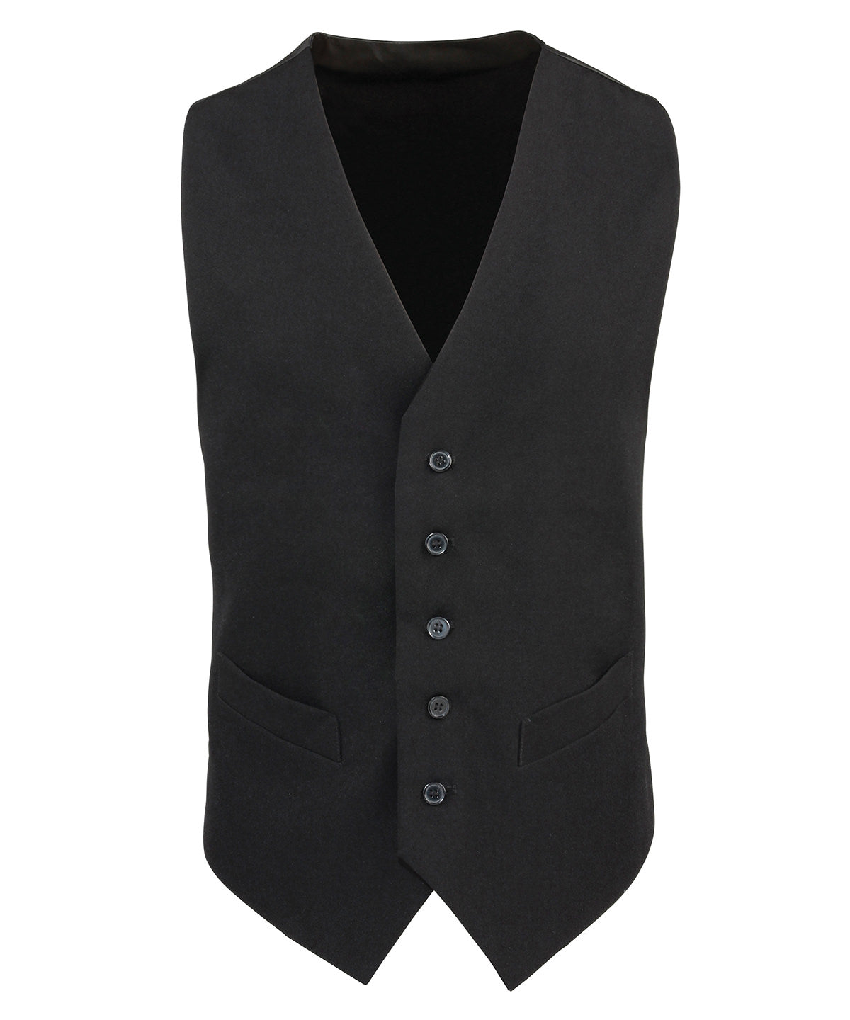 Premier Lined Polyester Waistcoat - Black