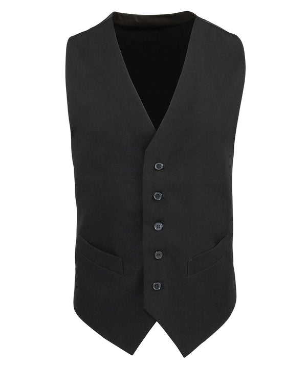 Premier Lined Polyester Waistcoat - Black