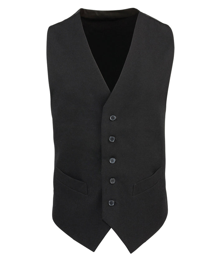 Premier Lined Polyester Waistcoat - Black