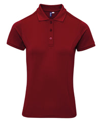 Premier Women's Coolchecker® Plus Piqué Polo - Burgundy