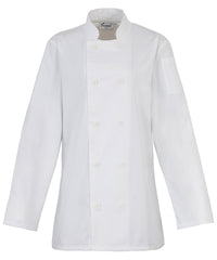 Premier Women's Long Sleeve Chef's Jacket - White