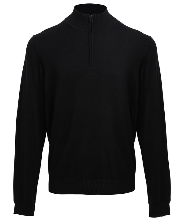 Premier ¼ Zip Knitted Sweater - Black