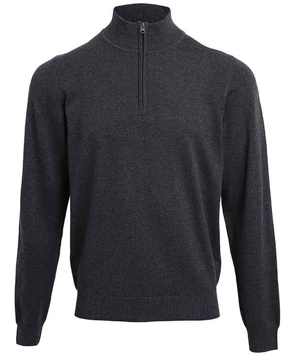 Premier ¼ Zip Knitted Sweater - Charcoal