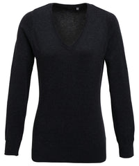 Premier Women's V-neck Knitted Sweater - Charcoal
