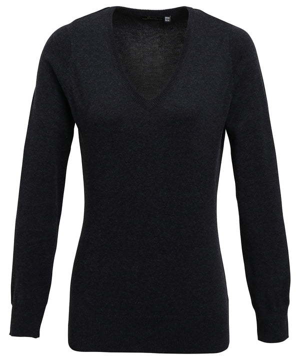 Premier Women's V-neck Knitted Sweater - Charcoal