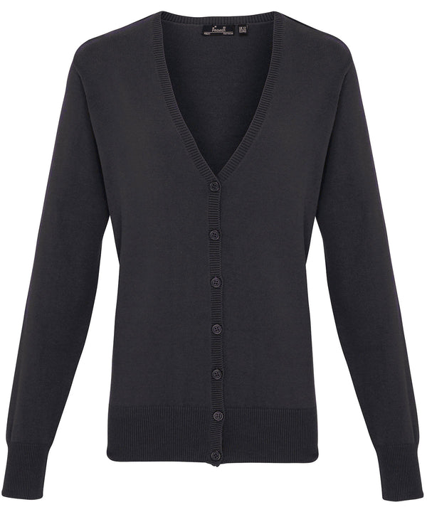 Premier Women's Button-through Knitted Cardigan - Charcoal