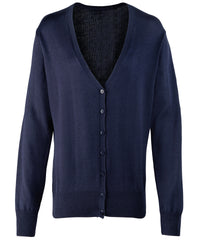 Premier Women's Button-through Knitted Cardigan - Navy