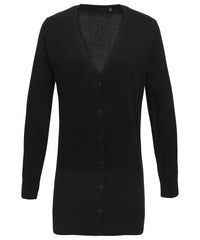 Premier Women's Longline Knitted Cardigan - Black