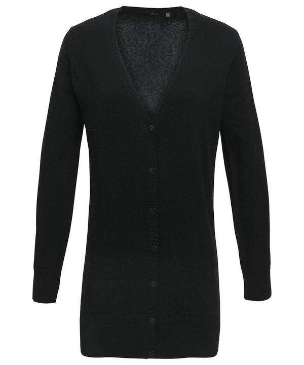 Premier Women's Longline Knitted Cardigan - Black