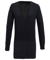 Premier Women's Longline Knitted Cardigan - Charcoal