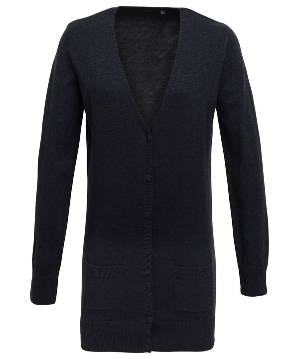 Premier Women's Longline Knitted Cardigan - Charcoal