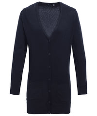 Premier Women's Longline Knitted Cardigan - Navy