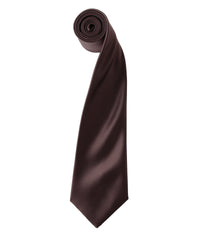 Premier 'Colours' Satin Tie - Brown