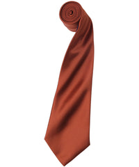 Premier 'Colours' Satin Tie - Chestnut
