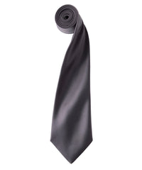 Premier 'Colours' Satin Tie - Dark Grey