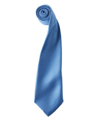 Premier 'Colours' Satin Tie - Mid Blue