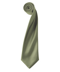 Premier 'Colours' Satin Tie - Olive