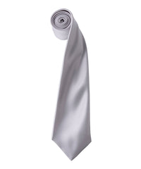 Premier 'Colours' Satin Tie - Silver