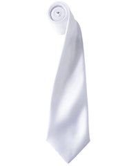 Premier 'Colours' Satin Tie - White