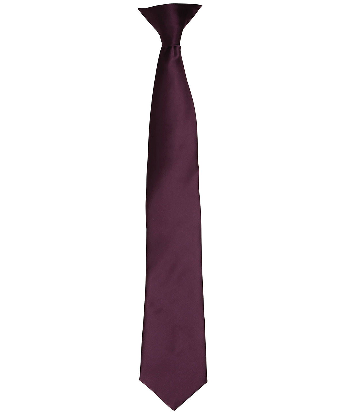 Premier 'Colours' Satin Clip Tie - Aubergine
