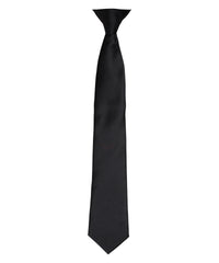 Premier 'Colours' Satin Clip Tie - Black