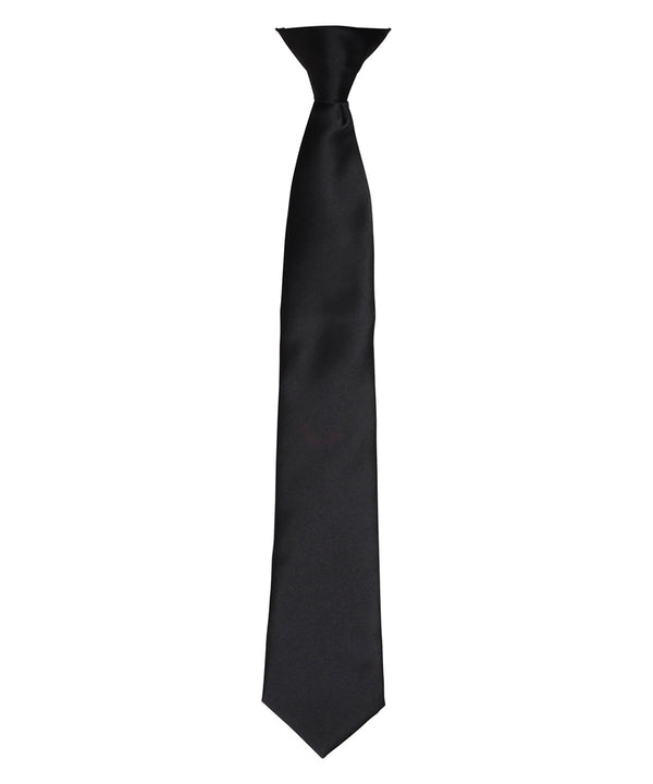 Premier 'Colours' Satin Clip Tie - Black