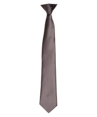 Premier 'Colours' Satin Clip Tie - Dark Grey