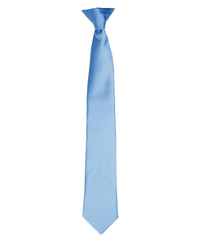 Premier 'Colours' Satin Clip Tie - Mid Blue