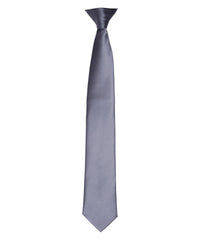 Premier 'Colours' Satin Clip Tie - Steel